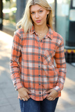 Load image into Gallery viewer, Rust Plaid Lightweight Button Up Shacket