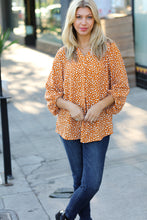 Load image into Gallery viewer, Rust Abstract Dot V Neck Woven Top