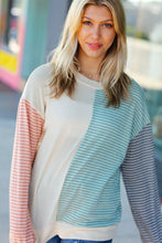 Load image into Gallery viewer, Feeling Casual Rust &amp; Olive Two-Tone Knit Color Block Top