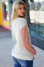 Load image into Gallery viewer, Feeling Casual Rust &amp; Olive Two-Tone Knit Color Block Top