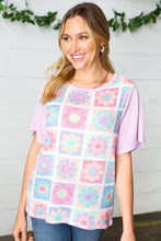 Load image into Gallery viewer, Lavender Flower Power Color Block Top