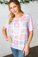 Load image into Gallery viewer, Lavender Flower Power Color Block Top