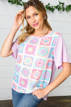 Load image into Gallery viewer, Lavender Flower Power Color Block Top