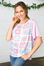 Load image into Gallery viewer, Lavender Flower Power Color Block Top