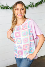 Load image into Gallery viewer, Lavender Flower Power Color Block Top