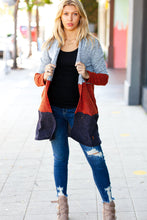 Load image into Gallery viewer, Take a Look Heather Grey Two Tone Hacci Cardigan