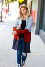 Load image into Gallery viewer, Take a Look Heather Grey Two Tone Hacci Cardigan