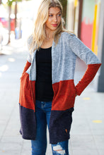 Load image into Gallery viewer, Take a Look Heather Grey Two Tone Hacci Cardigan