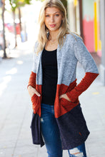 Load image into Gallery viewer, Take a Look Heather Grey Two Tone Hacci Cardigan