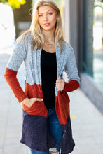 Load image into Gallery viewer, Take a Look Heather Grey Two Tone Hacci Cardigan