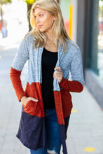 Load image into Gallery viewer, Take a Look Heather Grey Two Tone Hacci Cardigan