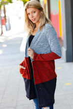 Load image into Gallery viewer, Take a Look Heather Grey Two Tone Hacci Cardigan