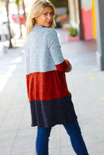 Load image into Gallery viewer, Take a Look Heather Grey Two Tone Hacci Cardigan