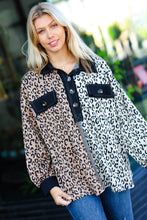 Load image into Gallery viewer, Fun Days Ahead Camel Leopard Color Block Button Down Pullover