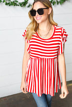 Load image into Gallery viewer, Red Stripe Babydoll Top