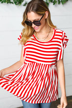 Load image into Gallery viewer, Red Stripe Babydoll Top