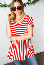 Load image into Gallery viewer, Red Stripe Babydoll Top