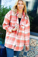 Load image into Gallery viewer, Layer Up Orange Plaid Flannel Button Down Shacket