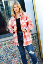 Load image into Gallery viewer, Layer Up Orange Plaid Flannel Button Down Shacket