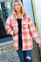 Load image into Gallery viewer, Layer Up Orange Plaid Flannel Button Down Shacket