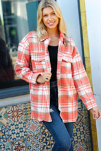 Load image into Gallery viewer, Layer Up Orange Plaid Flannel Button Down Shacket