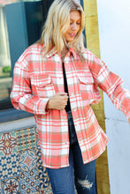 Load image into Gallery viewer, Layer Up Orange Plaid Flannel Button Down Shacket