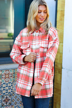 Load image into Gallery viewer, Layer Up Orange Plaid Flannel Button Down Shacket
