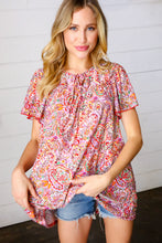 Load image into Gallery viewer, Multicolor Boho Paisley Print Tie Neck Dolman Top