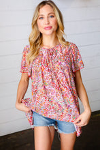 Load image into Gallery viewer, Multicolor Boho Paisley Print Tie Neck Dolman Top