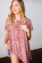 Load image into Gallery viewer, Multicolor Boho Paisley Print Tie Neck Dolman Top