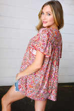 Load image into Gallery viewer, Multicolor Boho Paisley Print Tie Neck Dolman Top