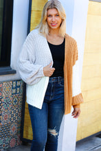 Load image into Gallery viewer, Face The Day Camel Color Block Chunky Knit Cardigan