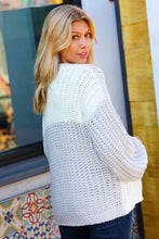 Load image into Gallery viewer, Face The Day Camel Color Block Chunky Knit Cardigan