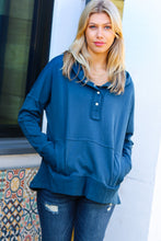 Load image into Gallery viewer, Cozy Up Teal French Terry Snap Button Hoodie