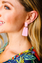 Load image into Gallery viewer, Pink Rectangle Geometric Dangle Earrings