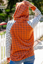 Load image into Gallery viewer, Rust Plaid French Terry Raglan Hoodie