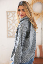 Load image into Gallery viewer, Grey Turtleneck Textured Jacquard Sweater Top