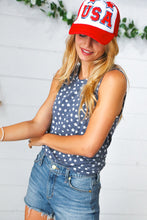 Load image into Gallery viewer, USA Glitter Star USA Snap Back Mesh Trucker Cap