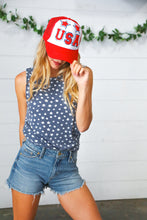 Load image into Gallery viewer, USA Glitter Star USA Snap Back Mesh Trucker Cap