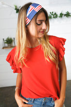 Load image into Gallery viewer, USA Flag Stretchy Knit Twist Headband