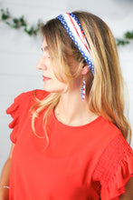 Load image into Gallery viewer, Red/White &amp; Blue Knit Twist Headband