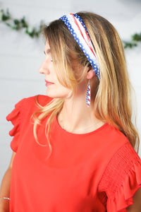 Red/White & Blue Knit Twist Headband