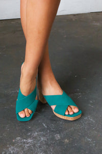 Emerald Chandra Faux Leather Cork Platform Sandals