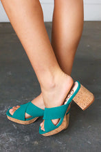 Load image into Gallery viewer, Emerald Chandra Faux Leather Cork Platform Sandals