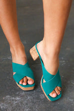 Load image into Gallery viewer, Emerald Chandra Faux Leather Cork Platform Sandals