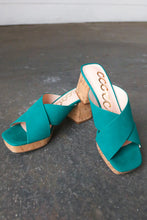 Load image into Gallery viewer, Emerald Chandra Faux Leather Cork Platform Sandals