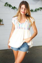 Load image into Gallery viewer, Multicolor Vertical Stripe V Neck Babydoll Top