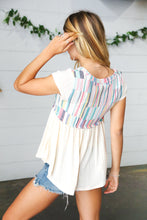 Load image into Gallery viewer, Multicolor Vertical Stripe V Neck Babydoll Top