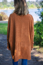 Load image into Gallery viewer, Camel Brushed Melange Cowl Neck Poncho Sweater