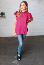Load image into Gallery viewer, Fandango Leopard Print Mock Neck Flutter Sleeve Top